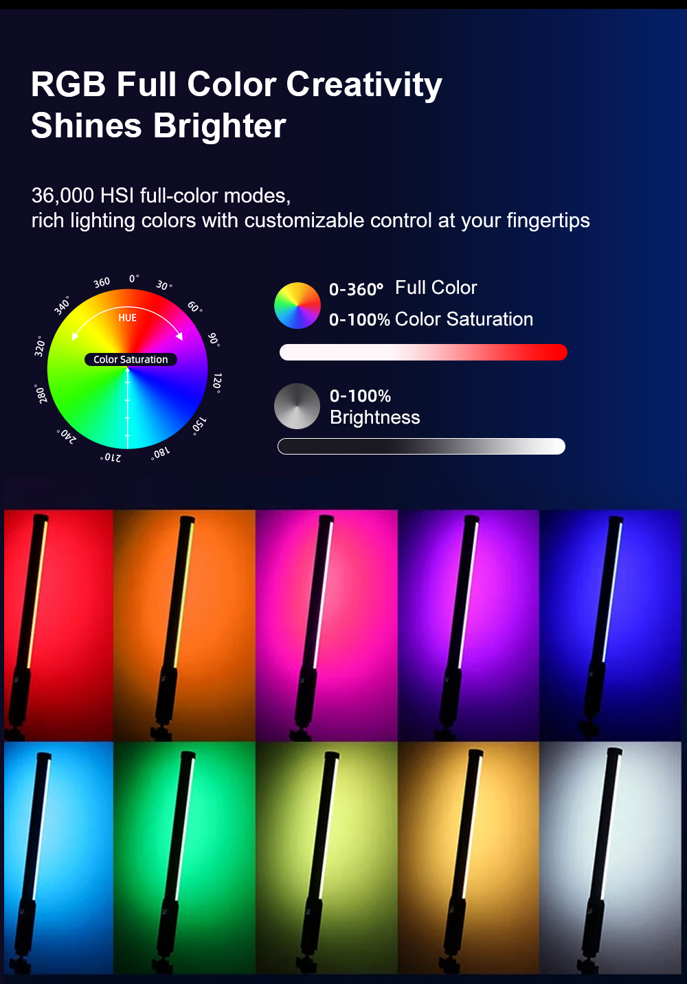 LUXCEO P300 RGB Tüp 5W 380LM V - Photography Lighting Wand incelemesi ve fiyatı