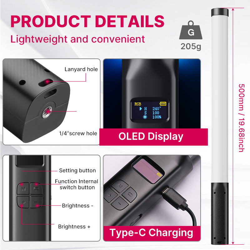 Ulanzi VL119 El RGB Renkli Çub - Photography Lighting Wand incelemesi ve fiyatı